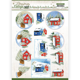 CD11724 3D Cutting Sheet - Jeanine&#039;s Art - Christmas Cottage - Winter Cottage