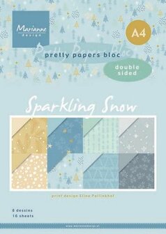 Marianne D Eline&#039;s Paper pad Sparkling snow A4 PB7062 A4 (10-21)