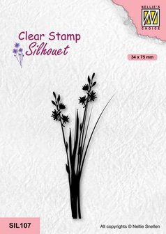 Nellie&#039;s Choice Clearstempel - Silhouette - Bloemen -20 SIL107 34x75mm (10-21)