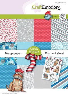 CraftEmotions Design Arctic Winter 12 vel + push out vel - A5 Carla Creaties A5 12+1 (10-21)