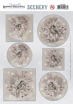 CDS10058 Scenery - Yvonne Creations - Aquarella - Winter Birds