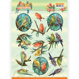 CD11763 3D Cutting Sheet - Amy Design - Colourful Feathers - Canary