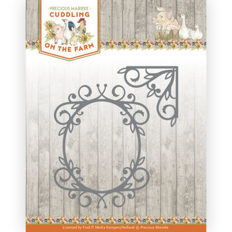 PM10224 Dies - Precious Marieke - Cuddling on the Farm - Elegant Oval