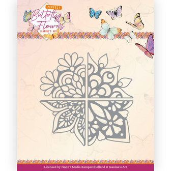 JAD10151 Dies - Jeanine&#039;s Art - Perfect Butterfly Flowers - 4-in-1 Corner