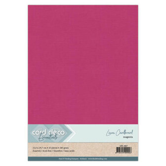 67 Linnenkarton A4 (29,7x21cm) Card Deco Magenta per 10 vel