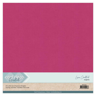 67 Card Deco Linnenkarton - 30,5 x 30,5cm Scrap Magenta 10 vel 240 grs