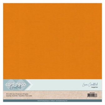 66 Card Deco Linnenkarton - 30,5 x 30,5cm Scrap Tangerine 10 vel 240 grs