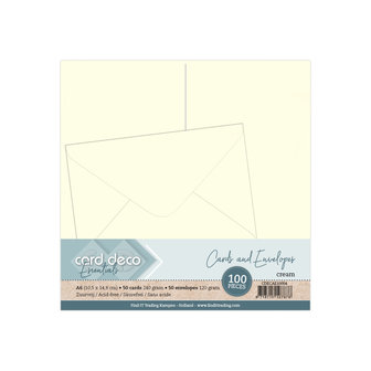 CDECAE10004 A6 Cards and Envelopes 100PK Cream
