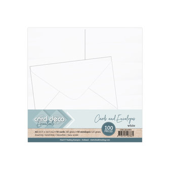 CDECAE10003 A6 Cards and Envelopes 100PK White