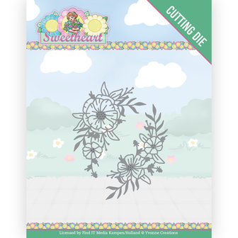 YCD10274 Dies - Yvonne Creations - Bubbly Girls - Sweetheart - Flower Corner