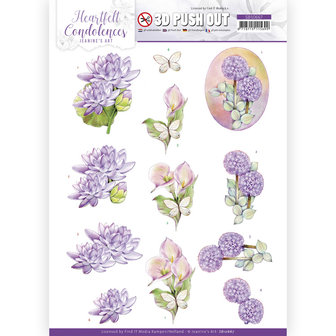 SB10667 3D Push Out - Jeanine&#039;s Art - Heartfelt Condolences - Purple Flowers