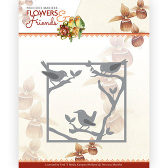 PM10232 Dies - Precious Marieke - Flowers and Friends - Bird Frame