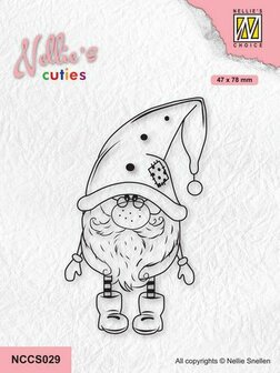 Nellie&#039;s Choice Clearstempel - Cuties Gnome NCCS029 47x78mm (08-22)
