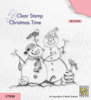 Nellie&#039;s Choice Clearstempel - Christmas time Sneeuwpoppen CT050 80x73mm (08-22)