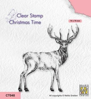 Nellie&#039;s Choice Clearstempel - Christmas time Hert CT048 70x79mm (08-22)
