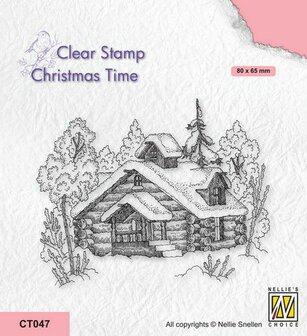 Nellie&#039;s Choice Clearstempel - Christmas time Winter scene CT047 80x65mm (08-22)
