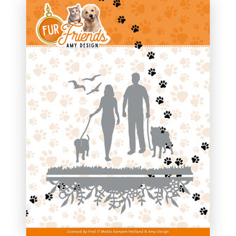 ADD10283 Dies - Amy Design &ndash; Fur Friends - Walking the Dog