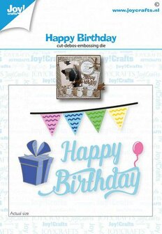 006002/1538 Joy! Crafts Stansmal - Happy birthday 41x74 mm