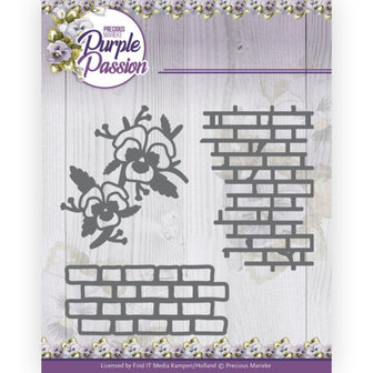 PM10246 Dies - Precious Marieke - Purple Passion - Wall with Pansies