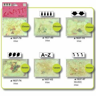 Vaessen Creative &bull; Confetti&#039;s 5 mm. alfabet Irise