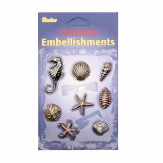 1964-84 Darice &bull; Embel Brass Charm Sea Shells