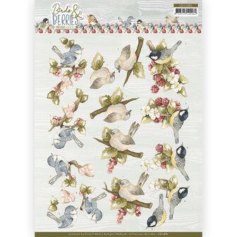 CD11881 3D Cutting Sheet - Precious Marieke - Birds and Berries - Raspberries