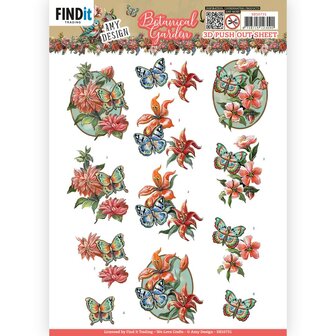 SB10731 3D Push Out - Amy Design - Botanical Garden - Colorful Butterfly