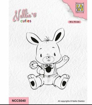 Nellie Choice Nellies Cuties Clear Stamp Konijn NCCS040 (03-23)