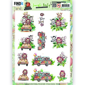 SB10740 3D Push Out - Yvonne Creations - Jungle Party - Jeep