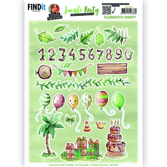 CD11918 Cutting Sheets - Yvonne Creations - Jungle Party - Small Elements - A