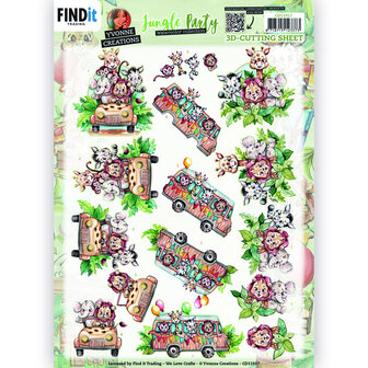 CD11917 3D Cutting Sheets - Yvonne Creations - Jungle Party - Jeep