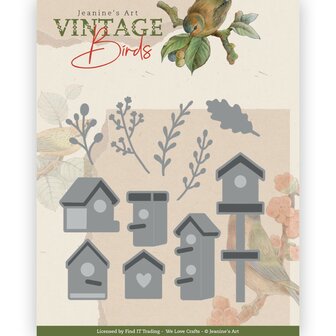 JAD10172 Dies - Jeanine&#039;s Art - Vintage Birds - Birdhouses