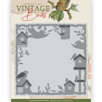 JAD10171 Dies - Jeanine&#039;s Art - Vintage Birds - Birdhouse Frame