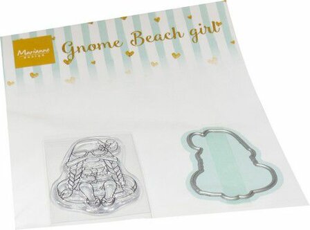 Marianne D Clear Stamps &amp; dies Gnome strand meisje CS1134 35 x 52 mm (06-23)