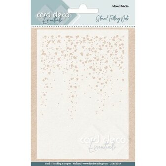 Card Deco Essentials - Mixed Media Stencil - Falling Dots