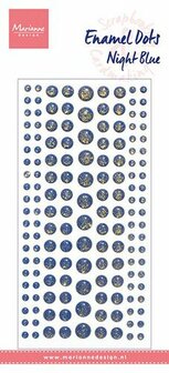 PL4525 Marianne D Decoration Enamel dots - Glitter Nachtblauw 21x9,5cm