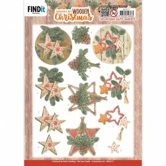 SB10777 3D Push-Out - Jeanine&#039;s Art - Wooden Christmas - Wooden Stars