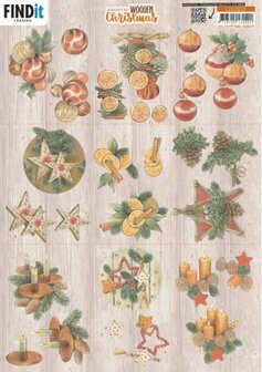 CD12023 3D Cutting Sheet -Jeanine&#039;s Art - Wooden Christmas - Mini