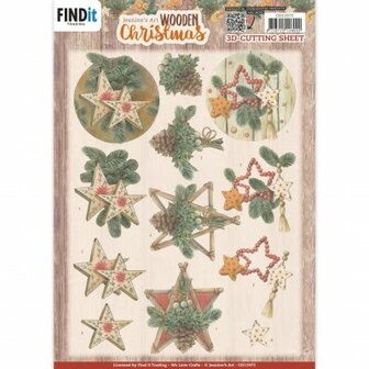 CD11973 3D Cutting Sheets - Jeanine&#039;s Art - Wooden Christmas - Wooden Stars