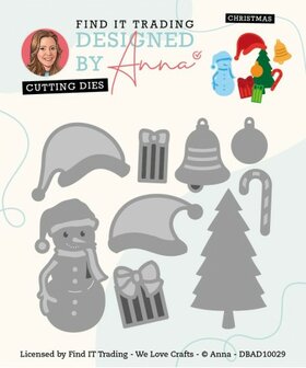 DBAD10029 Designed by Anna - Mix and Match Cutting Dies - Christmas