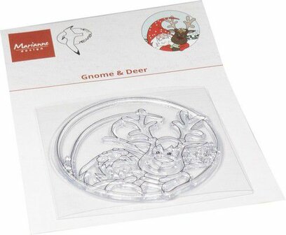 HT1672 Marianne D Clear Stamps Hetty's Gnome &amp; hert 60x61mm