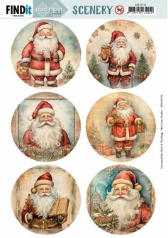 CDS10176 Push Out Scenery - Card Deco Essentials - Santa Round