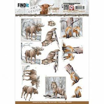 SB10826 3D Push-Out - Amy Design - Sturdy Winter - Moose