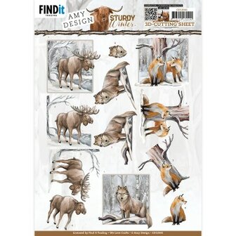 CD12041 3D Cutting Sheet - Amy Design - Sturdy Winter - Moose