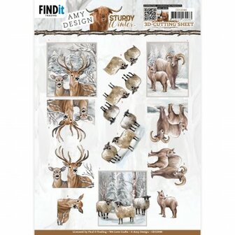 CD12040 3D Cutting Sheet - Amy Design - Sturdy Winter - Deer