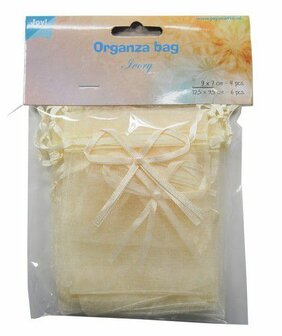 Joy! Crafts Organza Zakjes - Ivoor 6st. 12,5x9,5cm/ 4 st.9x7cm (6300/0043)