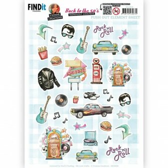 SB10838 Push-Out - Yvonne Creations - Back to the fifties - Small Elements B