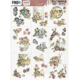 CD12000 3D Cutting Sheet - Precious Marieke - Painted Pansies Mini