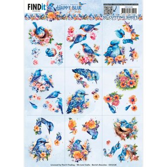 CD12126 Cutting Sheets - Berries Beauties - Happy Blue Birds - Mini