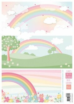 Marianne D Decoupage Eline&#039;s Pastel regenboog achtergronden AK0093 A4 (04-24)